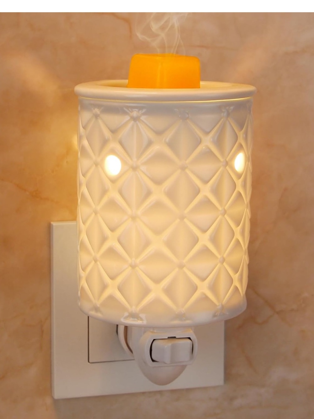 White wall wax warmer